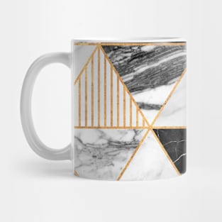 Marble Triangles 2 - Black and White Mug